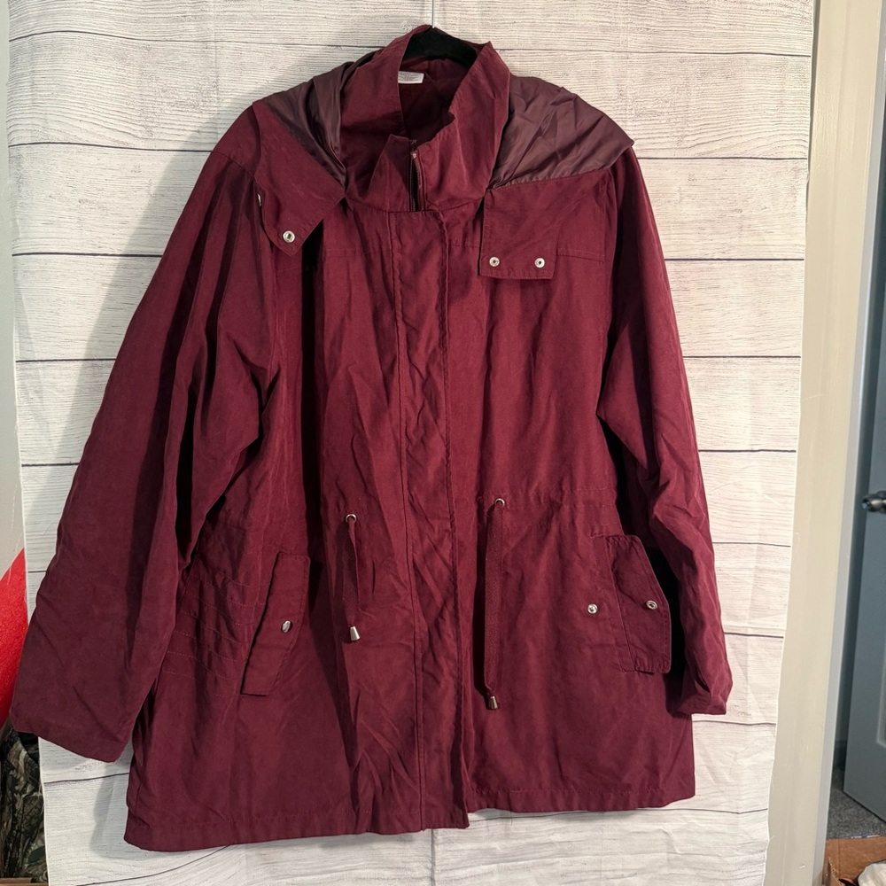Burgundy Hooded Jacket
